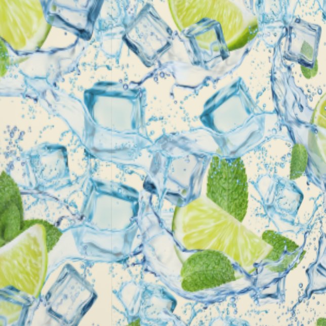 Limon, Minze und Eiswürfel Tapete (Naht)