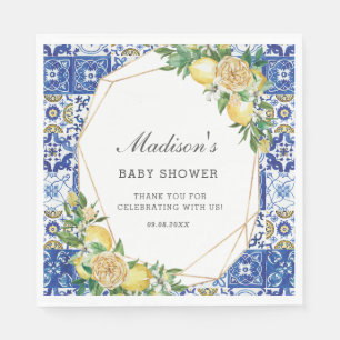 Limon Mittelmeer Geburtstags- Braut- Baby- Shower Serviette