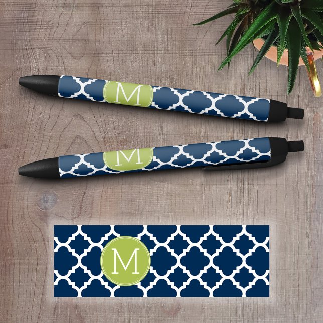 Limon-Navy-Geometrisches Muster für benutzerdefini Kugelschreiber (Personalized Writing Pens)