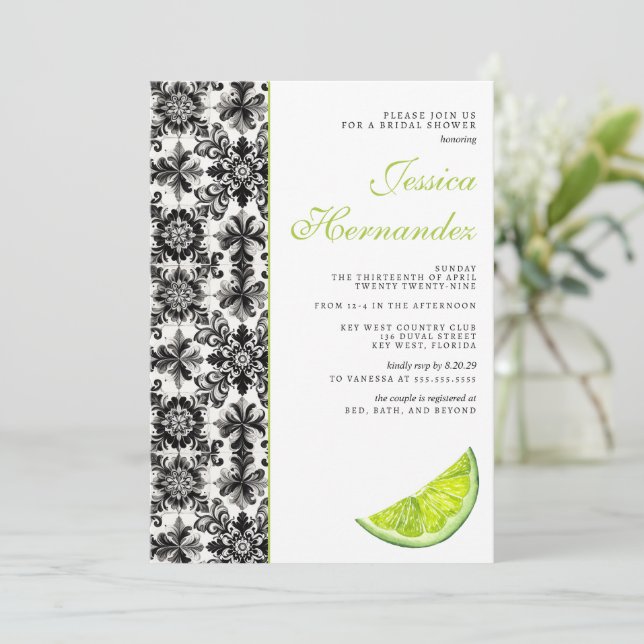 Limon Tile Bridal Dusche Einladung (Stehend Vorderseite)