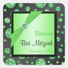 Limon und schwarz 1,5" Bat Mitzvah Sticker