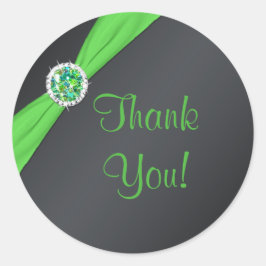 Limon und schwarz 1.5" Runde Danke Sticker