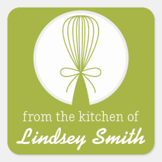 Limon Whisk Silhouette Kitchen Labels Quadratischer Aufkleber