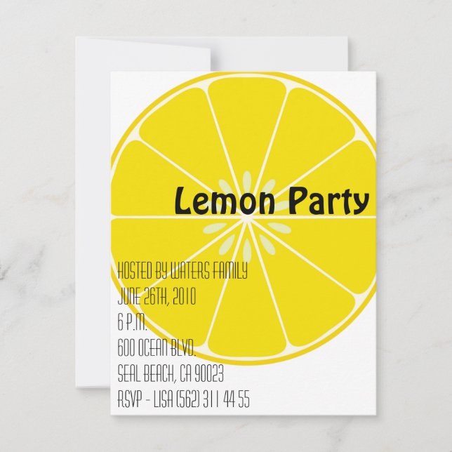 Limonade-Party Einladung (Vorderseite)