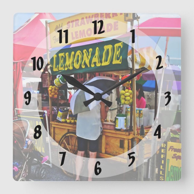Limonade Quadratische Wanduhr (Vorderseite)