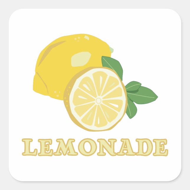 Limonade Quadratischer Aufkleber (Vorderseite)