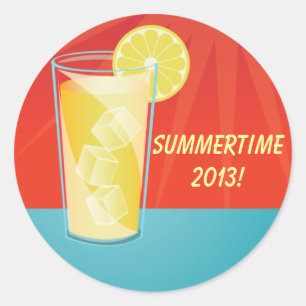 Limonade-Sommerzeit-Party-Aufkleber Runder Aufkleber