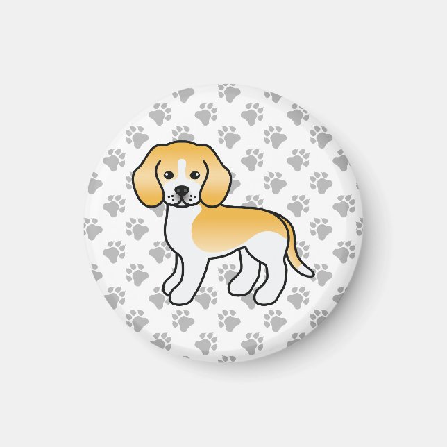 Limonade und weißer Beagle Niedlicher Cartoon-Hund Magnet (Vorne)