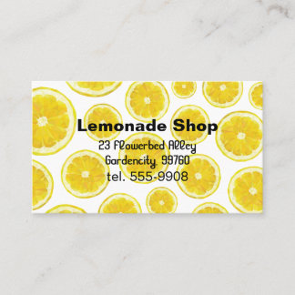 Limonadegeschäfts-Visitenkarte. Gelbe frische Visitenkarte