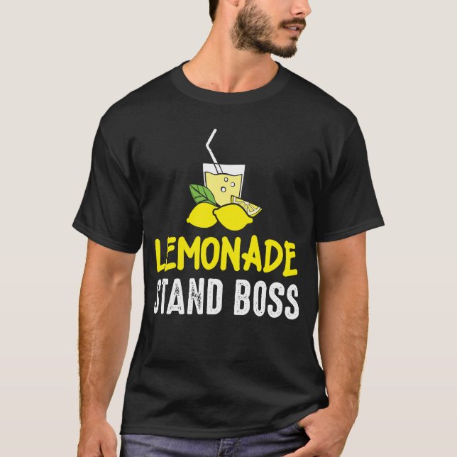 Limonadestand-Chef-lustiges Zitronensaft-Geschäft T-Shirt (Vorderseite)