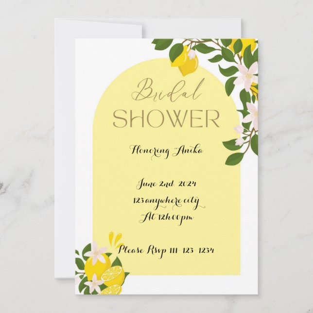 LIMONCELLO BRIDAL SHOWER INVITATION EINLADUNG (Vorderseite)