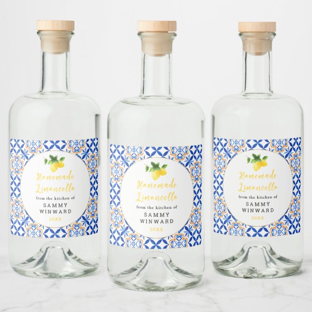 Limoncello Drink Alkoholflaschenetikett (Flaschen)