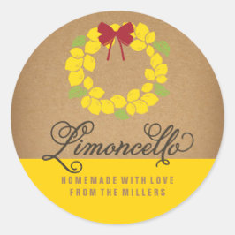 Limoncello-Etikett, 3 Zoll, rund lemonolischer Auf Runder Aufkleber