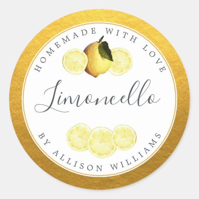 Limoncello Étiquette Classic Gold sur mesure (Devant)