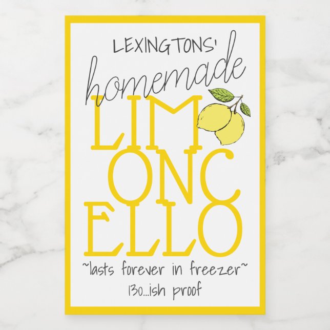 Limoncello Étiquette de bouteilles maison | (Étiquettes simples)