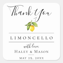 Limoncello Favor Vielen Dank Quadratischer Aufkleber