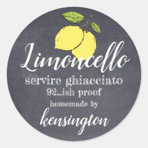Limoncello Flasche Etikett Faltschachtel Look Runder Aufkleber