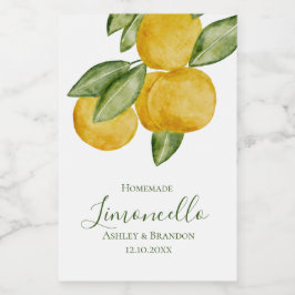 Limoncello-Flaschenetikett, hübsche Zitronen-Wasse Lebensmitteletikett