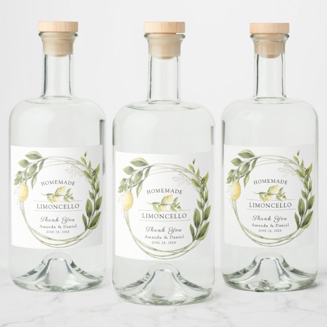 Limoncello Florale Liquor Custom Alkoholflaschenetikett (Flaschen)