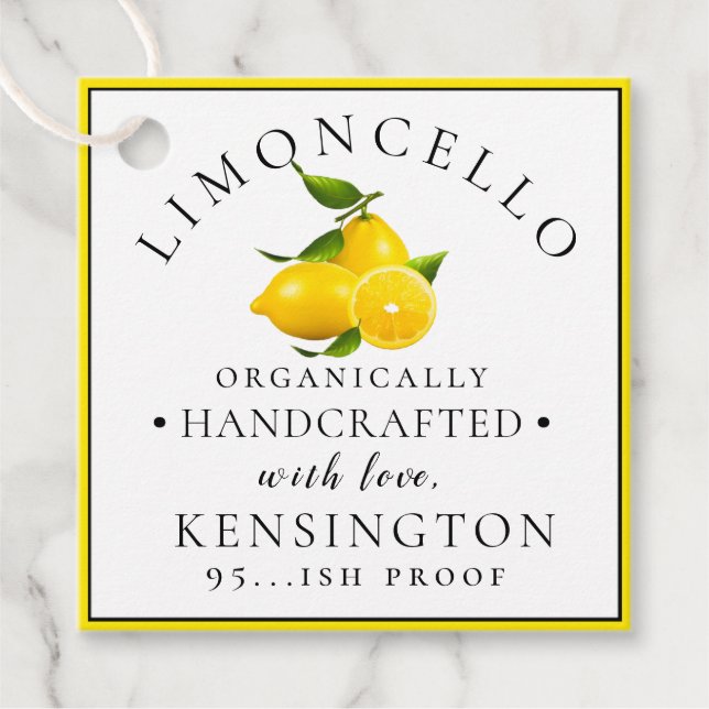 Limoncello Geschenkanhänger (Vorderseite)