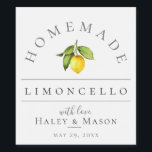 Limoncello Getränkesiegel Weinetikett<br><div class="desc">Hübsche Wasserfarben Zitrone und Blätter,  Limoncello Getränke-Label. Entworfen,  um unsere Citrus Orchard Kollektion zu entsprechen.</div>