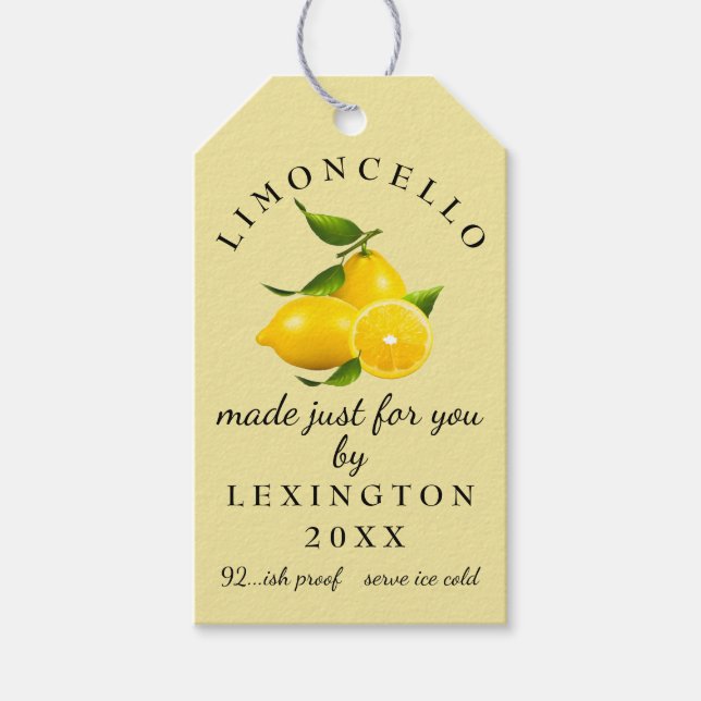 Limoncello Gift Tag Homemade | Geschenkanhänger (Vorderseite)