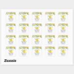 Limoncello Hochzeit Kleine Hochzeit Quadratischer Aufkleber<br><div class="desc">Elegant Watercolor Gelbe Blumengrün Lemons hausgemachte Limoncello Hochzeit Danke kleine Stickers</div>