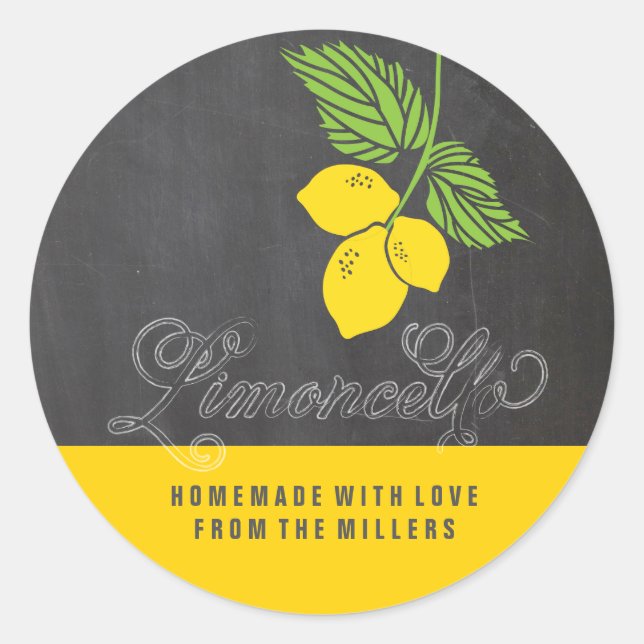 Limoncello-Imitat-Tafelschild Runder Aufkleber (Vorderseite)