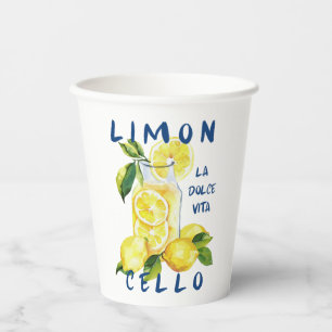 Limoncello Italien –La Dolce Vita Zitronen-Sommerp Pappbecher
