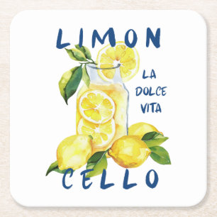 Limoncello Italien –La Dolce Vita Zitronen-Sommerp Rechteckiger Pappuntersetzer