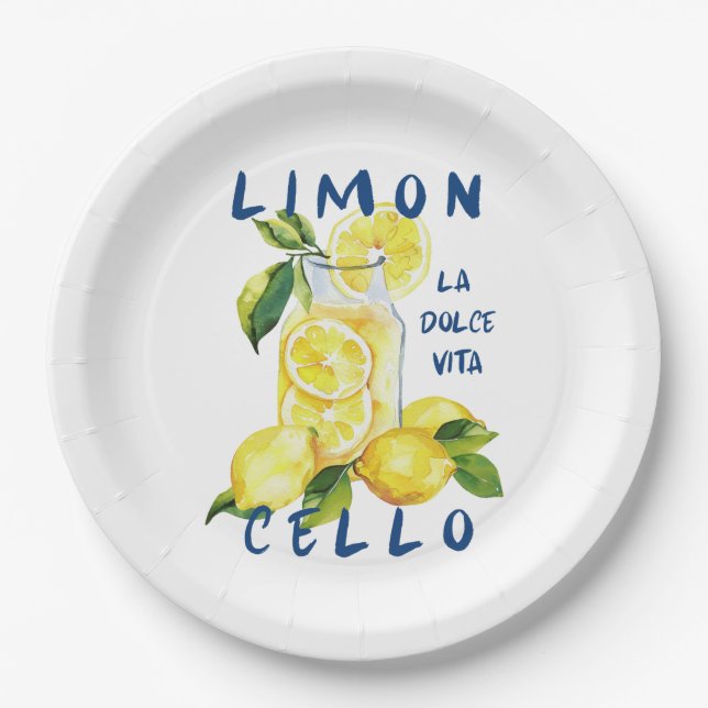 Limoncello Italy –La Dolce Vita Lemon Summer Party Pappteller (Vorderseite)