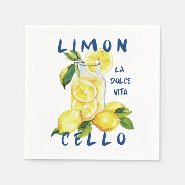 Limoncello Italy –La Dolce Vita Lemon Summer Party Serviette (Vorderseite)