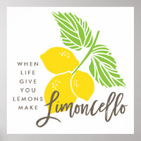 Limoncello Kunstdruck, wenn das Leben einem Zitron