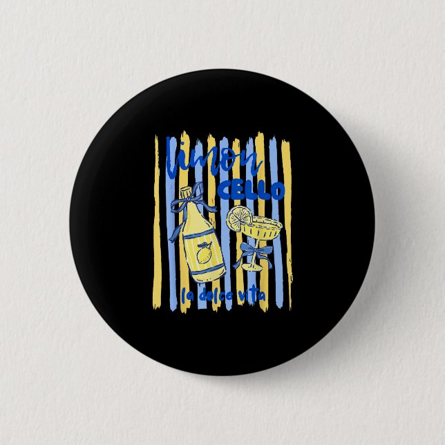 Limoncello la dolce vita Amalfiküste Zitrone Button (Vorderseite)