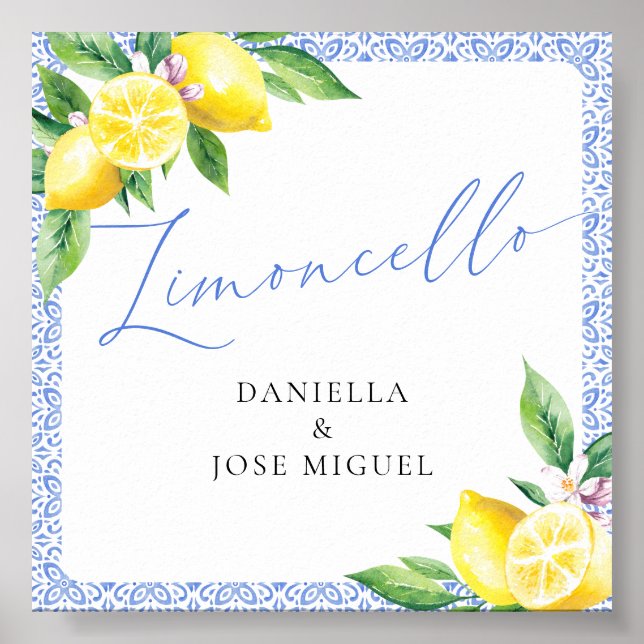 Limoncello Lemon Positano Italienische Hochzeit Poster (Vorne)