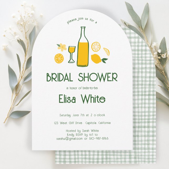 Limoncello Lemonade CUSTOM Brautparty Einladung (Limoncello Lemonade CUSTOM Arch Bridal Shower Invitation
)