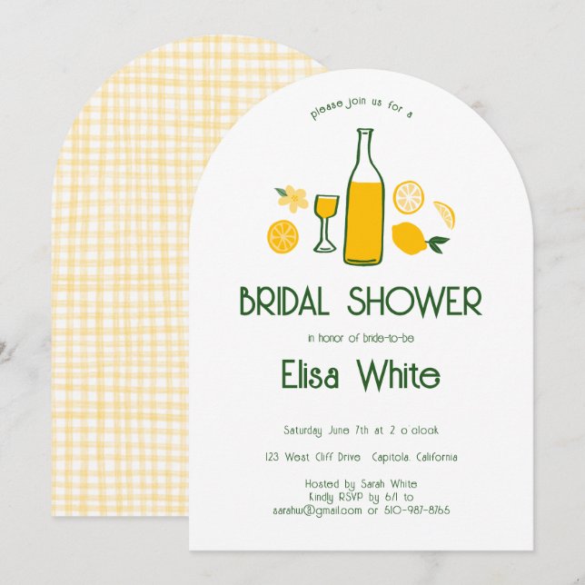 Limoncello Lemonade CUSTOM Brautparty Einladung (Vorne/Hinten)
