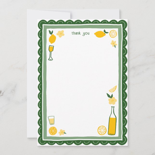 Limoncello Lemonade Lemons CUSTOM Brautparty Dankeskarte (Vorderseite)