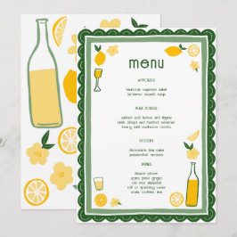 Limoncello Lemonade Lemons CUSTOM Brautparty Menükarte