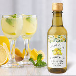 Limoncello Lemons Floral Mini Flaschen Labels Weinetikett<br><div class="desc">Elegant Watercolor Gelbe Blumengrün Lemons hausgemachte Limoncello Hochzeit Danke Mini Flaschen Labels</div>