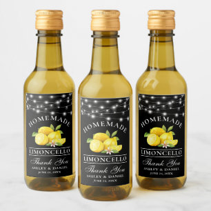 Limoncello Lights Black Mini Flasche Label Weinetikett