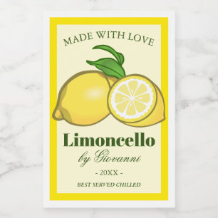 Limoncello LiQueur   Limoncino Lemons Lebensmitteletikett