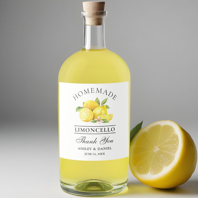 Limoncello Liquo Flaschen Labels Alkoholflaschenetikett (Customize to change text size, color or text style.)