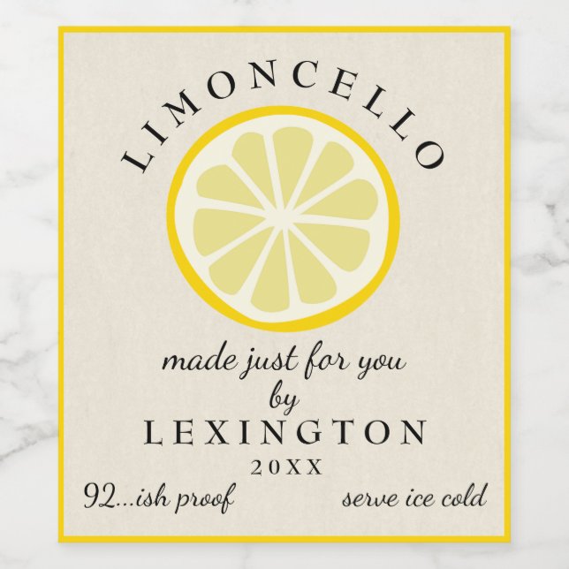 Limoncello Nur für Sie | Weinetikett (Einzelnes Label)