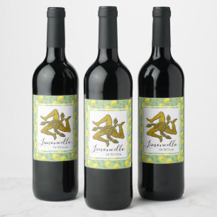 Limoncello Sicilian Trinacria Ihr Text Weinetikett