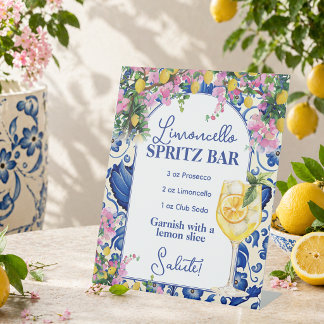 Limoncello Spritz Bar Italian lemon bridal shower Sockelschild