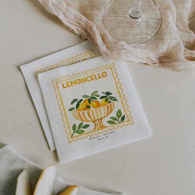 Limoncello-Stempel | Italienische Hochzeitsbar Serviette (Von Creator hochgeladen)