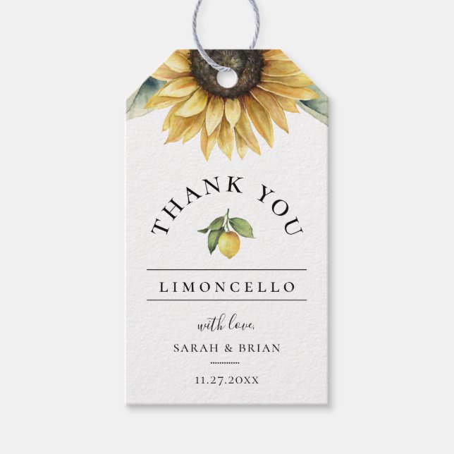 Limoncello Sunflower Gevor Danke für Ihr Geschenk  Geschenkanhänger (Vorderseite)