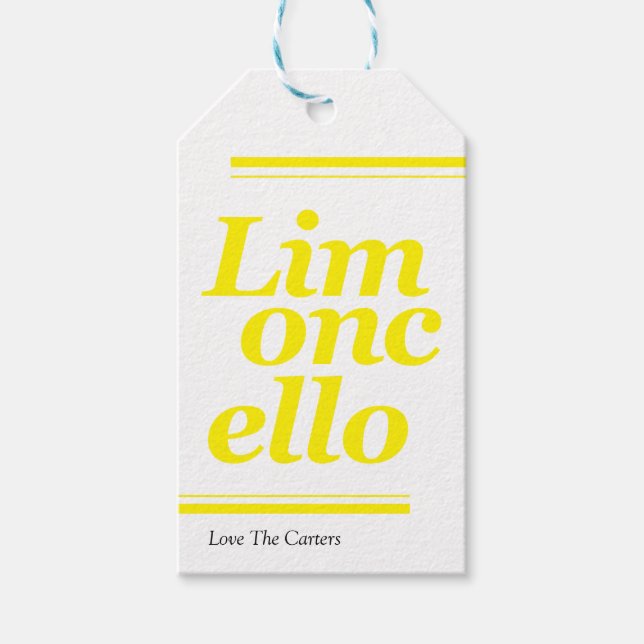 Limoncello Vielen Dank für Ihre Hochzeitszettel Geschenkanhänger (Vorderseite)