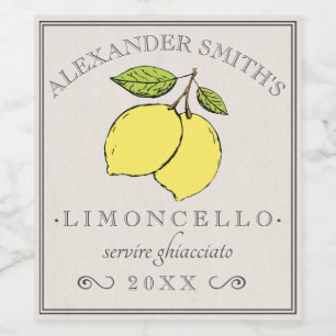Limoncello Vintage Zitronen Etikett